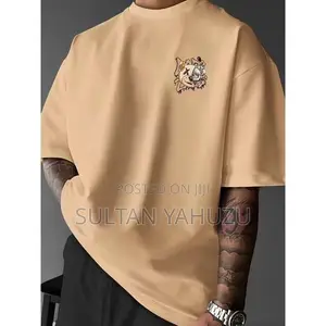 Men's Oversized Graphic T-Shirt - Brown XXL