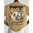 Men's Oversized Graphic T-Shirt - Brown XXL - 2