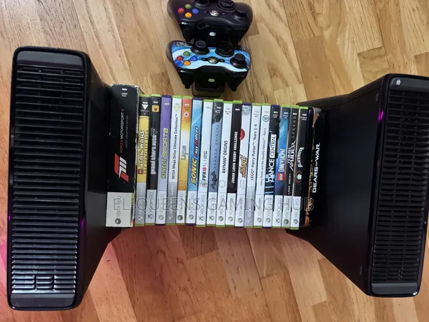 2 Xbox 360 Consoles with 19 Games & 2 Controllers - 1