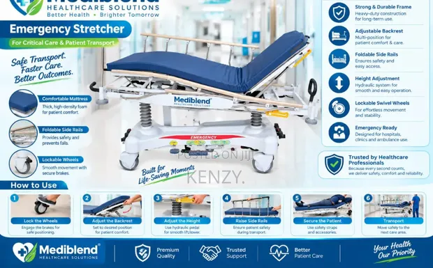 Brand New GE Emergency Patient Stretcher - 1