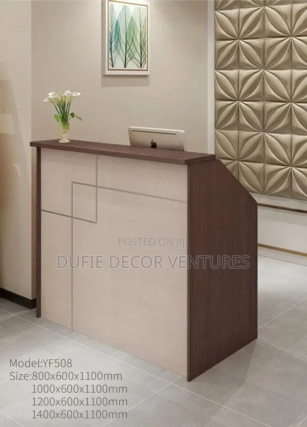 Brand New Front Desk - Brown Square Table - 1