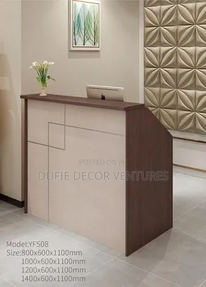 Brand New Front Desk - Brown Square Table