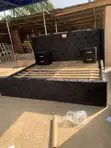 King Size Bed Frame with 2 Side Drawers - 1