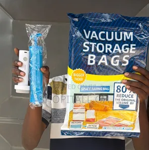 Space-Saving Vacuum Storage Bags with Electric USB Pump (3 Pack)