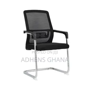 Modern Black Office Chair - Mesh Back, Chrome Frame
