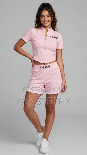 T Gang 2-Piece Activewear Set - Pink, Size M
