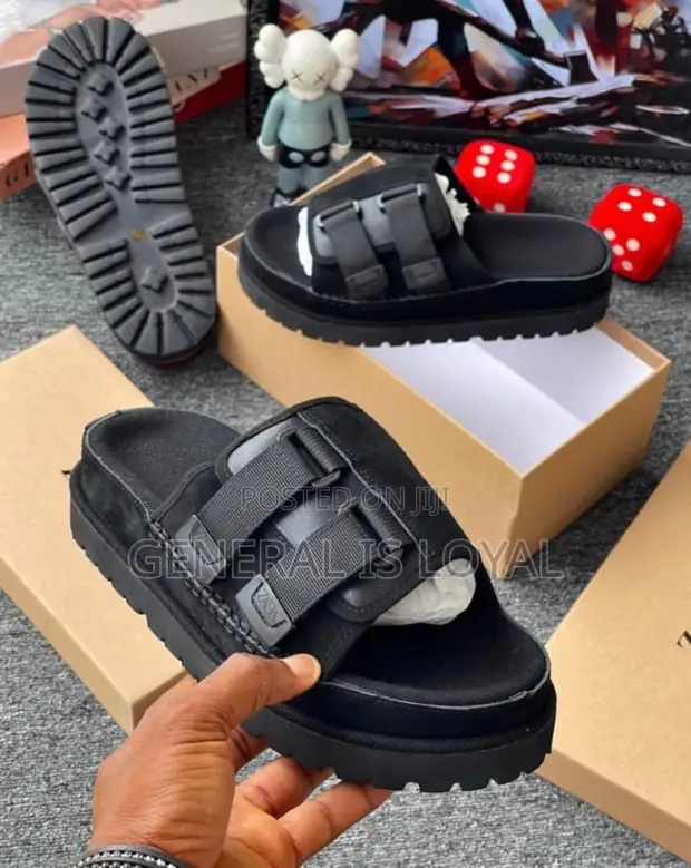 Zara Black Double-Strap Platform Slide Sandals - 1