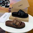 Zara Black Double-Strap Platform Slide Sandals - 2