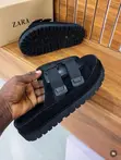 Zara Black Double-Strap Platform Slide Sandals - 3