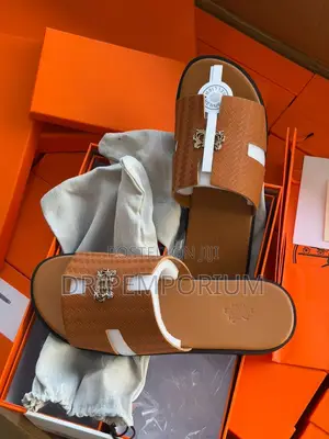 Hermes Braided Leather Slippers