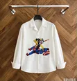 White Long-Sleeve Camp-Collar Shirt - 5