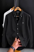 Armani Branded White Long-Sleeve Button-Down Shirt - 2
