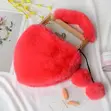 Luxury Faux Fur Heart Shaped Women Handbag - 2