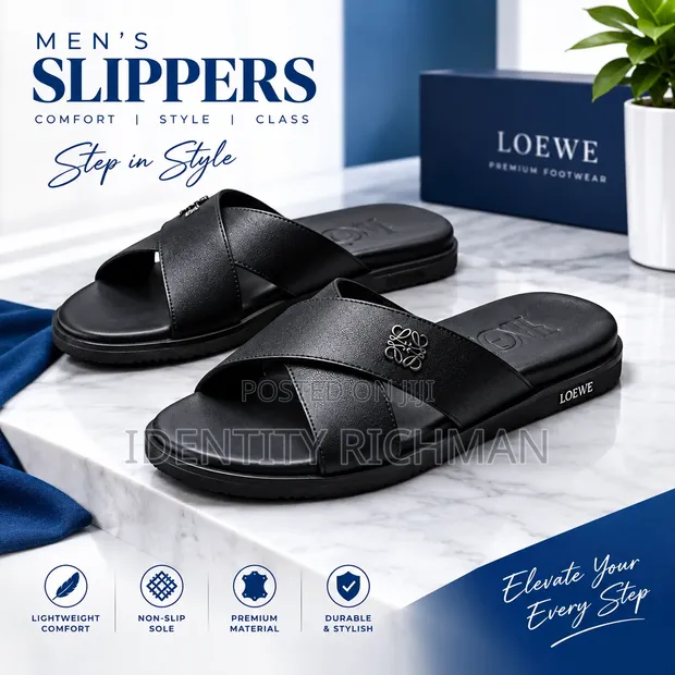 Loewe Genuine Leather Men's Slippers - 1