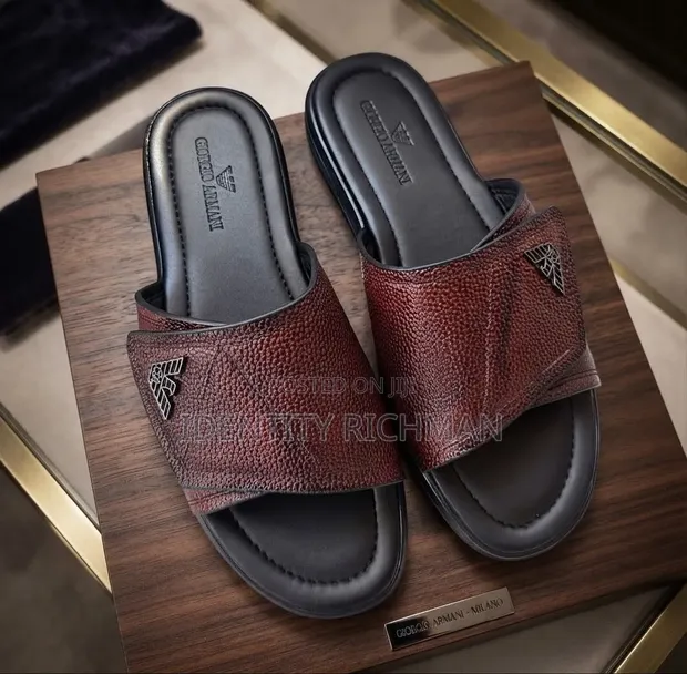 Emporio Armani Leather Slippers - 1