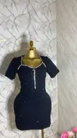 Pretty Black Dress with Pearls - 1