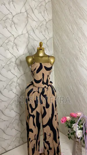 Brown and Black Long Jumpsuit - XL