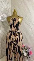 Brown and Black Long Jumpsuit - XL - 2