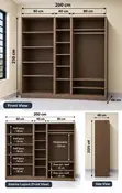 3-in-1 Wardrobe with Shoe Rack - 1