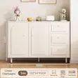 Modern Storage Cabinet with Arched Doors and Drawers - 1