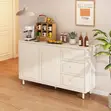 Modern Storage Cabinet with Arched Doors and Drawers - 2