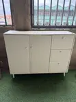 Modern Storage Cabinet with Arched Doors and Drawers - 3