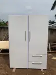 Woodland Modern White Wardrobe with Drawers - 1