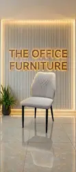 Light Grey Upholstered Dining Chair - 1