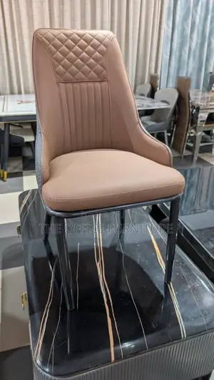 Tan High-Back Dining Chair - Brand New