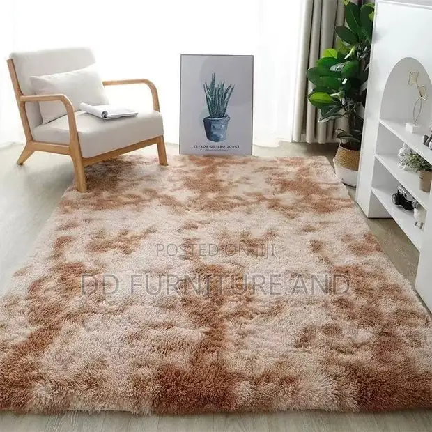 Soft Fluffy Tie-Dye Shaggy Plush Rug - 1