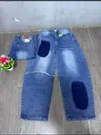 Trendy Flared/Balloon Leg Denim Jeans - Women's Blue - 2