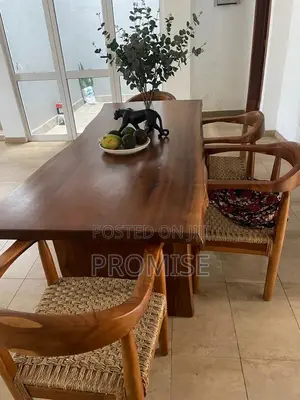 Elegant Wooden Dining Table Set with 6 Chairs