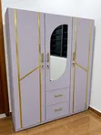 Brand New 3-Door White and Gold Wardrobe - 1