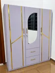 Brand New 3-Door White and Gold Wardrobe - 3