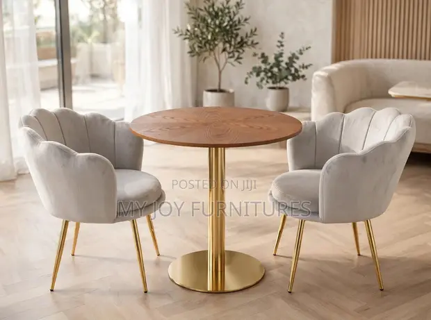 Leisure Coffee Table with 2 Velvet Chairs - 1