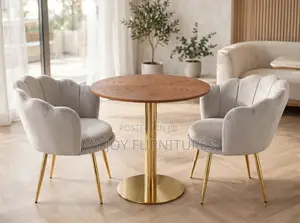 Leisure Coffee Table with 2 Velvet Chairs