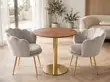 Leisure Coffee Table with 2 Velvet Chairs - 1