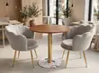 Leisure Coffee Table with 2 Velvet Chairs - 2