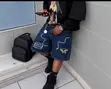 Rick Owens Camo Baggy Jeans Shorts - Black - 1