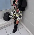 Rick Owens Camo Baggy Jeans Shorts - Black - 3