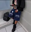 Rick Owens Camo Baggy Jeans Shorts - Black - 4
