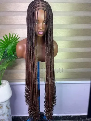 Braided Wig Cap with Curly Tip
