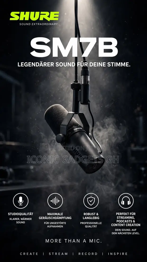 New Shure SM7B Professional Studio Microphone - 1