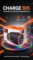 Charge 10S Portable Bluetooth Speaker V6.0 with RGB Lights - 4