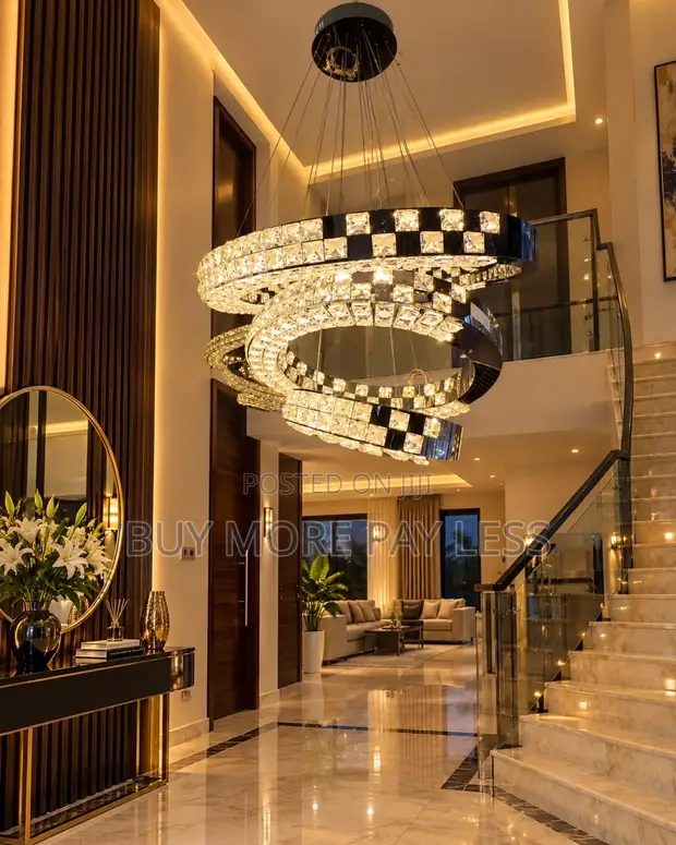 Modern Multi-Tier LED Crystal Ring Chandelier - 1