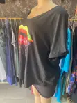 Black Lips Rainbow Graphic Top - Free Size - 2