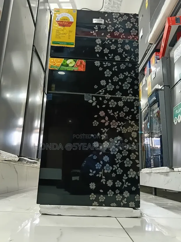 Westpool Refrigerator - Double Door, Floral Glass - 1