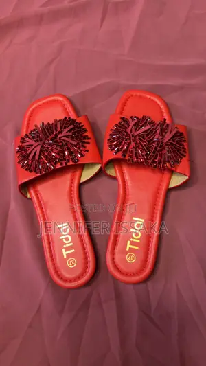 Ladies La Slippers - Red, Size 37