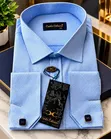 Men's Turkish Cotton Shirt - Blue - 3