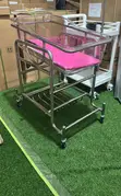 Stainless Steel Baby Bassinet Trolley - 2